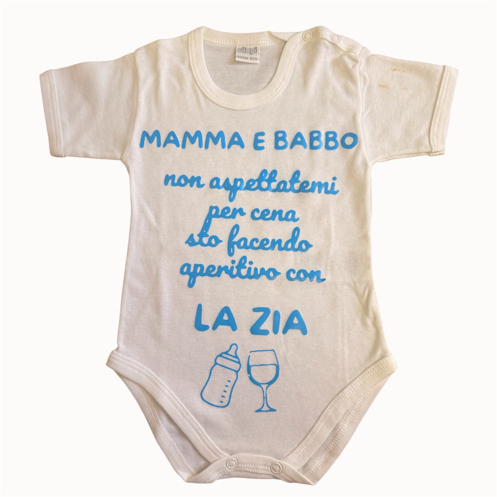Body Neonato “Aperitivo con la Zia” 👶🍷