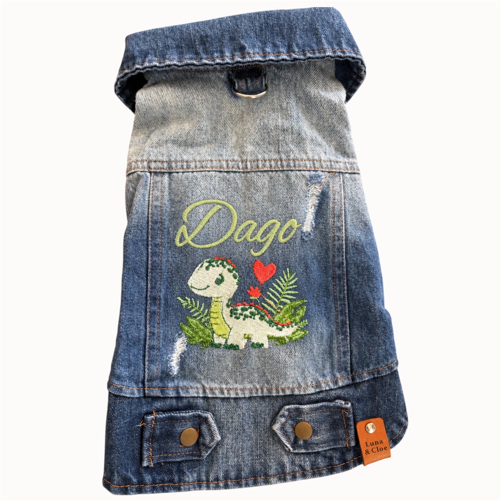 Giacchetto in jeans con dinosauro- PREZZO LANCIO🦖