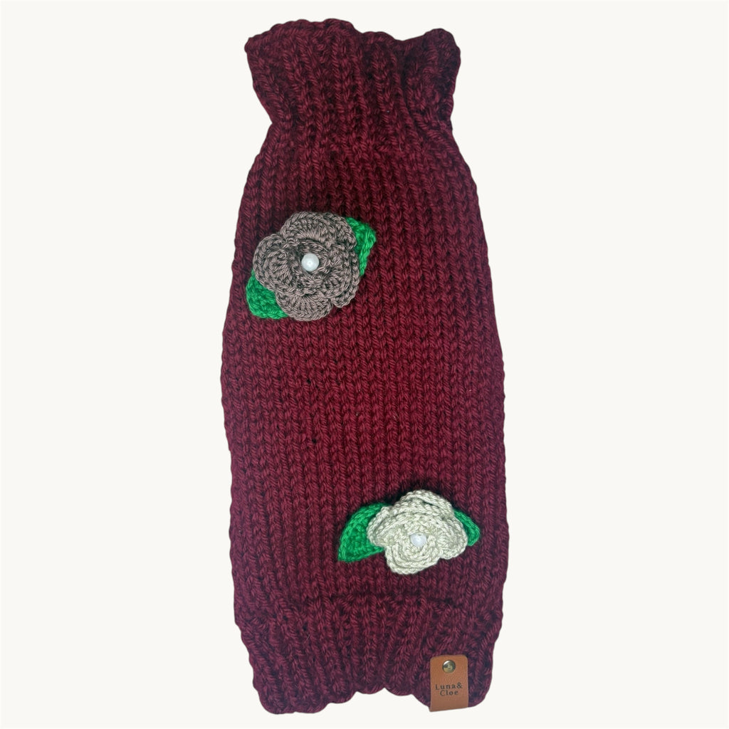 Maglioncino in Lana Vergine Merino con Fiori all’Uncinetto e Orsetti – Su Misura 🪡🧵